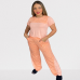 PIJAMA CALÇA E MANGA CURTA FEMININO SALMON
