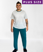 PIJAMA MASCULINO PLUS MANGA CURTA E CALCA GRAVATINHA