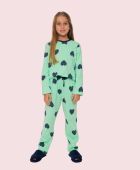 PIJAMA INVERNO BOCEJINHO JUVENIL VERDE CORAÇÃO