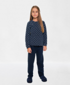 PIJAMA INFANTIL FEMININO DE MANGA LONGA EM SOFT CORACAO MARINHO