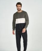 PIJAMA MASCULINO INVERNO COR COM AMOR PUNHO MOLETINHO