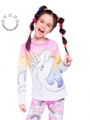 PIJAMA FEMININO INFANTIL VEGGI MANGA LONGA ALGOD&Atilde;O UNICORNIO ROSA
