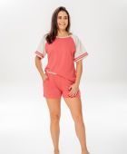 SHORTDOLL FEMININO YUME VISCOLYCRA MANGA CURTA ROSA