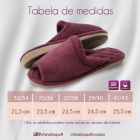 PANTUFA FEMININO PUFF EM VISCOLYCRA ATOALHADO LISTRADA COM SOLADO DE EVA ANAT&Ocirc;MICO LILAS