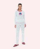 PIJAMA FEMININO BOCEJINHO MANGA LONGA CAL&Ccedil;A ALGOD&Atilde;O ON&Ccedil;A PLUS SIZE