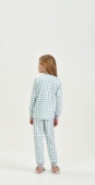 PIJAMA JUVENIL FEMININO LONGO XADREZ AZUL