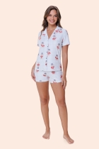 PIJAMA FEMININO CURTO COM BOT&Otilde;ES SOLDADINHO - BOCEJINHO