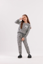 PIJAMA FEMININO INFANTIL LONGO ESTAMPA DESPERTADOR FAM&Iacute;LIA - COR COM AMOR