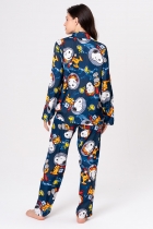 PIJAMA FEMININO LONGO COM BOTÕES CETIM SNOOPY NAUTA FAMÍLIA - ACUO