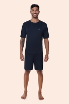 PIJAMA MASCULINO CURTO LIGANETE PRETO PLUS SIZE- BOCEJINHO