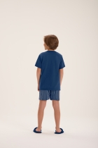 PIJAMA MASCULINO INFANTIL CURTO COM MANGA DOG FAM&Iacute;LIA - COR COM AMOR