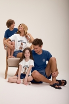 PIJAMA MASCULINO INFANTIL CURTO COM MANGA DOG FAM&Iacute;LIA - COR COM AMOR