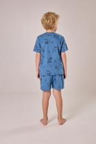 PIJAMA MASCULINO INFANTIL CURTO COM MANGA AZUL TIGOR - COR COM AMOR