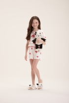 PIJAMA FEMININO INFANTIL CURTO BRANCO DOG CORA&Ccedil;&Atilde;O - COR COM AMOR