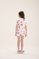 PIJAMA FEMININO INFANTIL CURTO BRANCO DOG CORA&Ccedil;&Atilde;O - COR COM AMOR