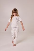 PIJAMA FEMININO INFANTIL COM CAL&Ccedil;A BRANCO PO&Aacute; LILICA RIPILICA - COR COM AMOR