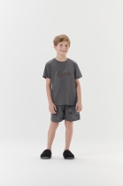 PIJAMA MASCULINO JUVENIL CURTO COM MANGA CHUMBO BIKE - COR COM AMOR