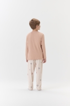 PIJAMA MASCULINO JUVENIL LONGO BEGE COELHINHOS P&Aacute;SCOA - COR COM AMOR