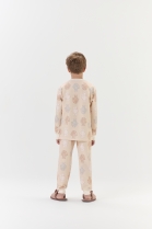 PIJAMA UNISSEX JUVENIL LONGO MOLETINHO BEGE COELHINHOS - COR COM AMOR