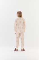 PIJAMA UNISSEX JUVENIL LONGO MOLETINHO BEGE COELHINHOS - COR COM AMOR