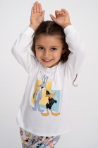 PIJAMA INFANTIL UNISSEX MANGA LONGA E CALÇA LOONEY TUNES FAMÍLIA - ACUO