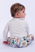 PIJAMA BABY UNISSEX BODY LONGO E CALÇA LOONEY TUNES FAMÍLIA- ACUO