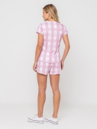 PIJAMA FEMININO MANGA CURTA E SHORT CANELADO XADREZ ROSA - VEGGI