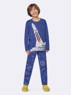 PIJAMA MASCULINO INFANTIL LONGO AZUL FOGUETE BRILHA NO ESCURO - VEGGI