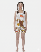 PIJAMA FEMININO DE REGATA COM SHORT BRANCO - SONHART