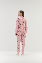 PIJAMA FEMININO MANGA LONGA E CALÇA ROSA CORAÇÕES - COR COM AMOR
