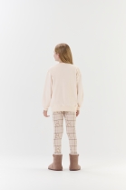 PIJAMA FEMININO JUVENIL MANGA LONGA E CALÇA LEGGING URSO - COR COM AMOR