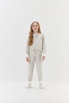 PIJAMA FEMININO INFANTIL LONGO LISTRADO FAMÍLIA - COR COM AMOR