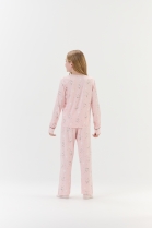 PIJAMA FEMININO JUVENIL MANGA LONGA E CALÇA ROSA BAILARINA - COR COM AMOR