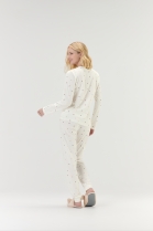 PIJAMA FEMININO MANGA LONGA E CALÇA BRANCO POÁ - COR COM AMOR
