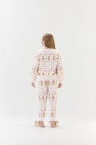 PIJAMA FEMININO INFANTIL MOLETINHO LONGO BRANCO OFF URSINHOS - COR COM AMOR